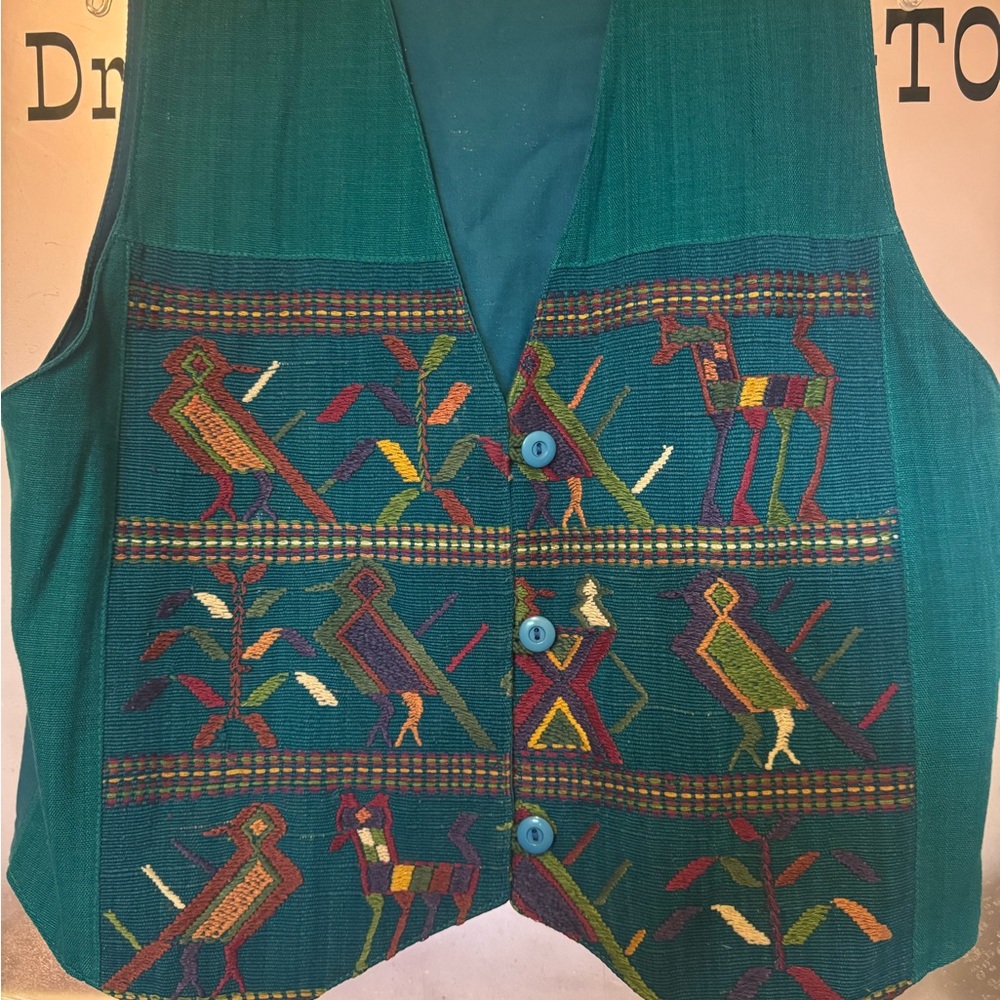 Embroidered Guatemala Tribal Bohemian Vest